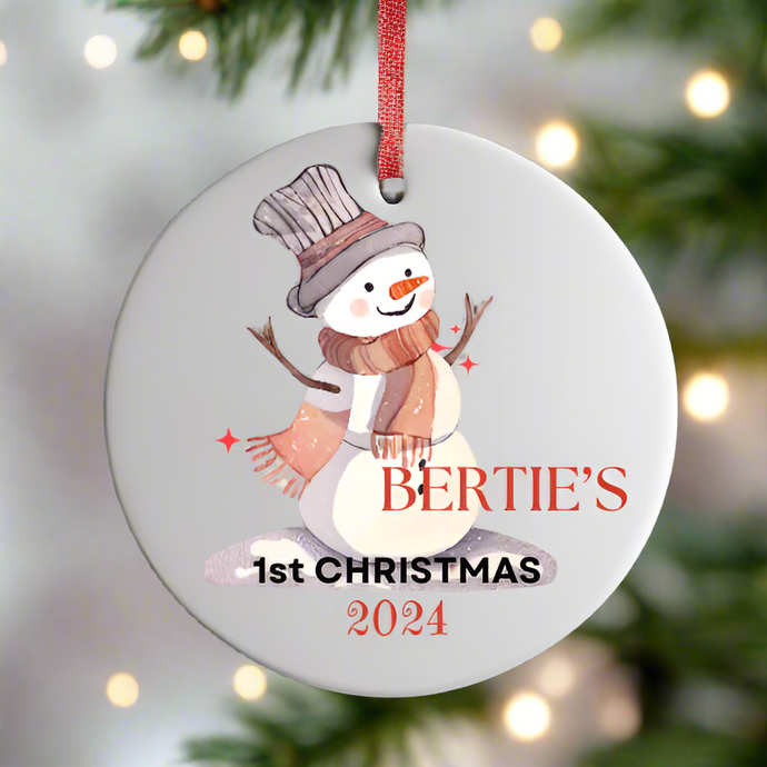 christmas personalised bauble for baby's first xmas