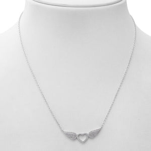 925 silver necklace with simulated diamonds