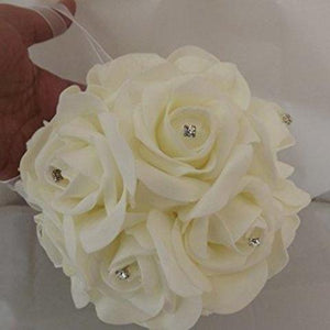 bridesmaids ivory foam rose pomander