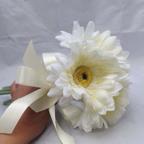 ivory gerbera wedding bouquet