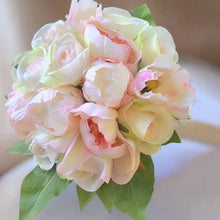 artificial wedding bouquet pale pink roses peony flowers