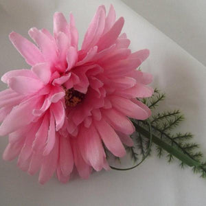 wedding buttonhole of pink silk gerbera
