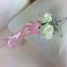 bridesmaids wedding wand with ivory foam roses