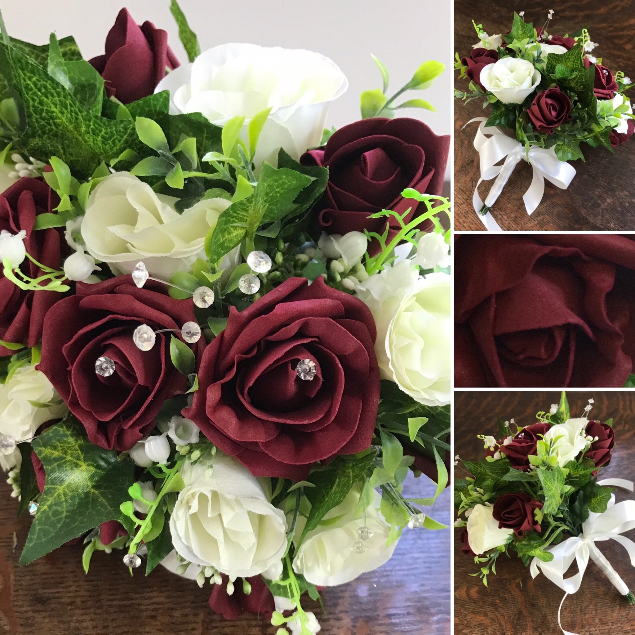 A wedding collection of silk roses (available in a range of