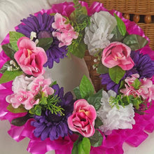 graveside memorial wreath arrangement silk flowers