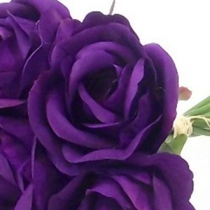 A silk buttonhole featuring a purple rose & ivory lace (other colours available)