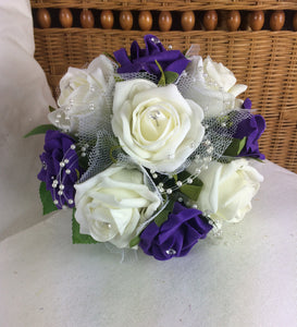 a bridesmaids posy of artificial foam roses - choice of over 35 colours