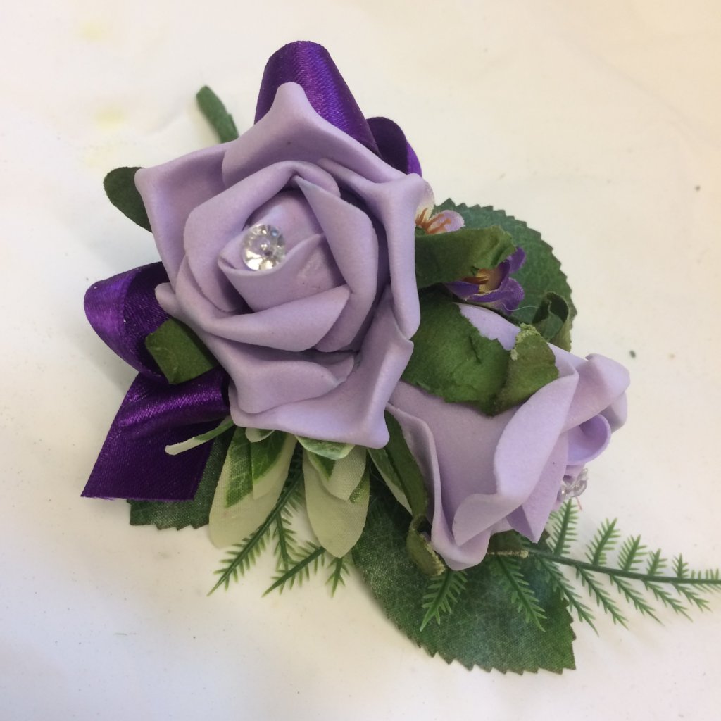 lilac rose corsage