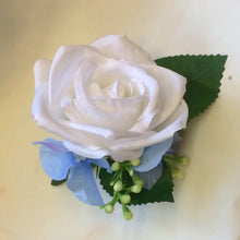 white silk rose buttonhole