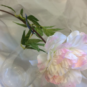 pink and cream peony silk flower
