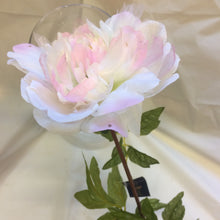 large silk peony flower in shades of pink and cream