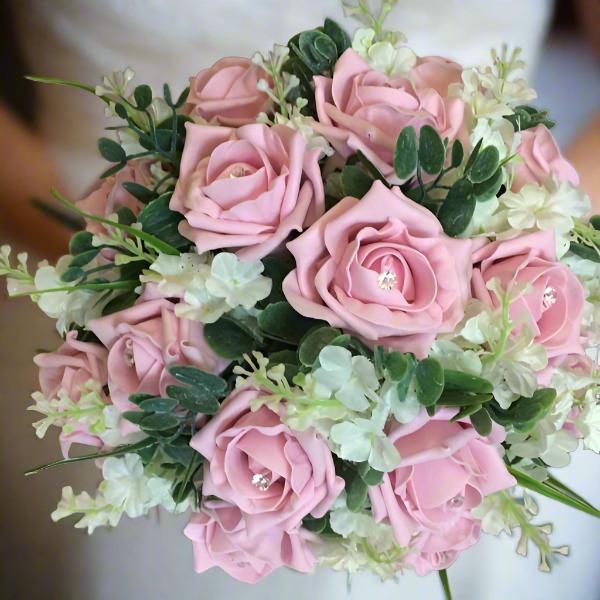 brides bouquet of foam roses