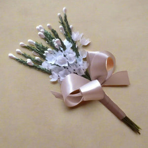 artificial lavender wedding buttonhole