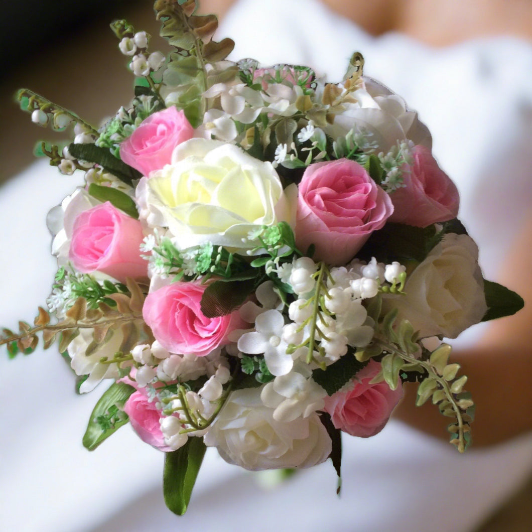 PINK AND IVORY WEDDING BOUQUET