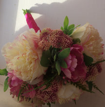 LAST ONE - A bouquet for the bride of pink & cream peony and tulips