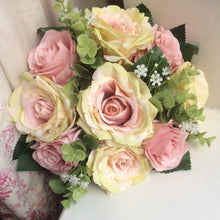 LAST ONE - A wedding bouquet featuring dusky pink silk rose flowers