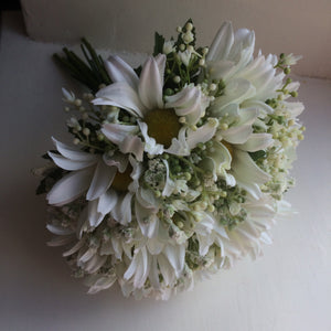 LAST ONE - a wedding bouquet of artificial white daisies and gypsophila