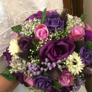 purple and violet wedding bouquet