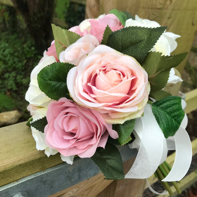 dusky pink and blush wedding bouquet