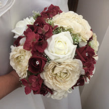 burgundy and ivory wedding bouquet