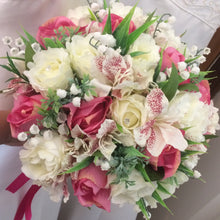 wedding bouquet of artificial silk flowers