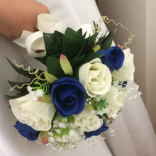 A collection of wedding bouquets featuring ivory and burgundy roses