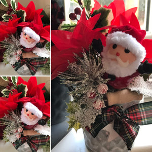 santa arrangement in pot