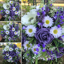 lilac white and cream wedding bouquet