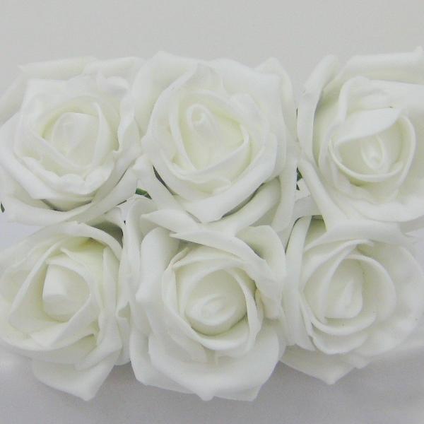 6cm white foam roses