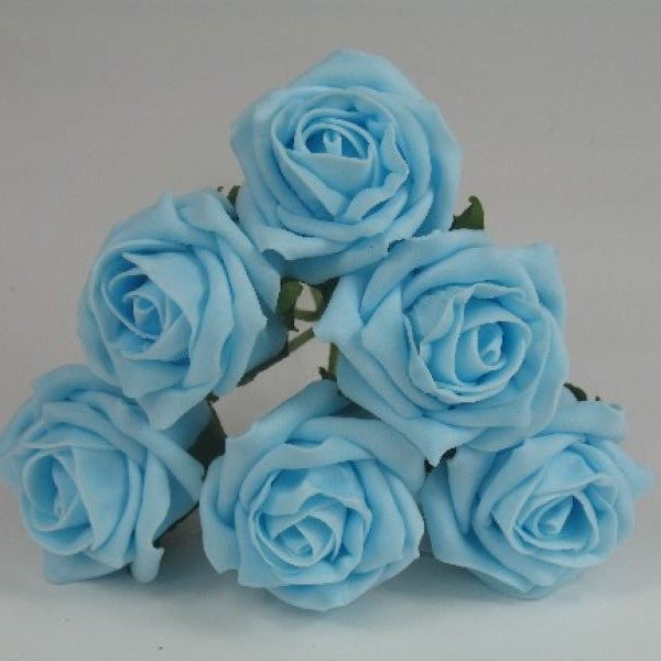 bunch of 6cm aqua foam roses