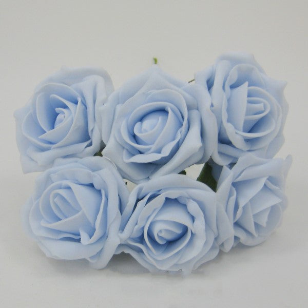 6cm baby blue foam roses