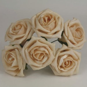 6cm beige foam roses