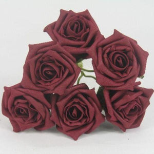 6cm burgundy foam roses