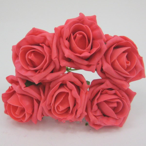6cm coral foam roses