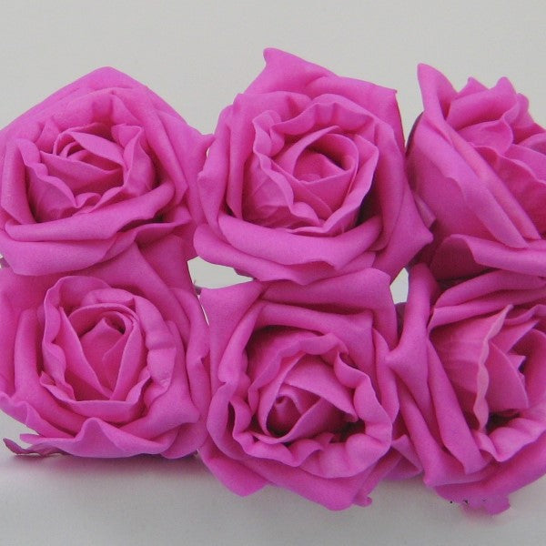 6cm hot pink foam roses