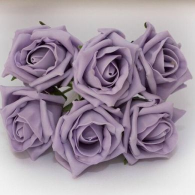 iced lilac foam roses