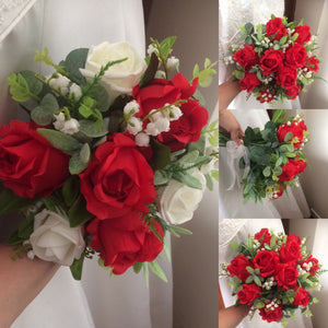 bouquet collection of red silk roses