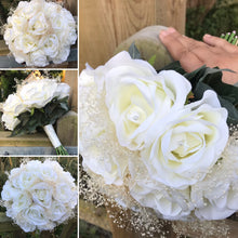 A wedding bouquet using dried and silk flowers