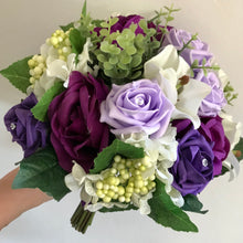 purple and lilac wedding bouquet
