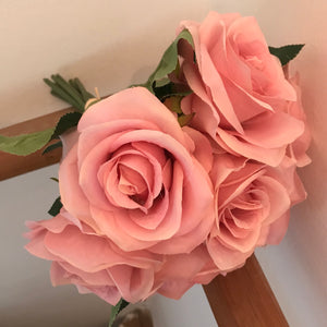 7 dusky pink large roses