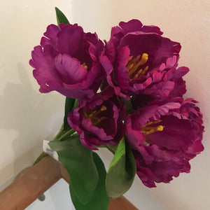 artificial purple tulips