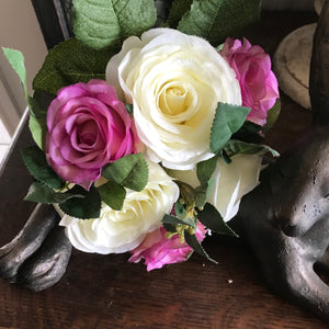 a wedding posy of roses
