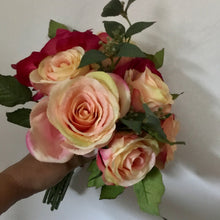 a wedding posy of artificial rose flowers