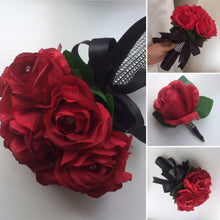 A bouquet collection featuring artificial red silk roses