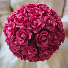 LAST ONE - A bridal bouquet of cerise foam rose flowers