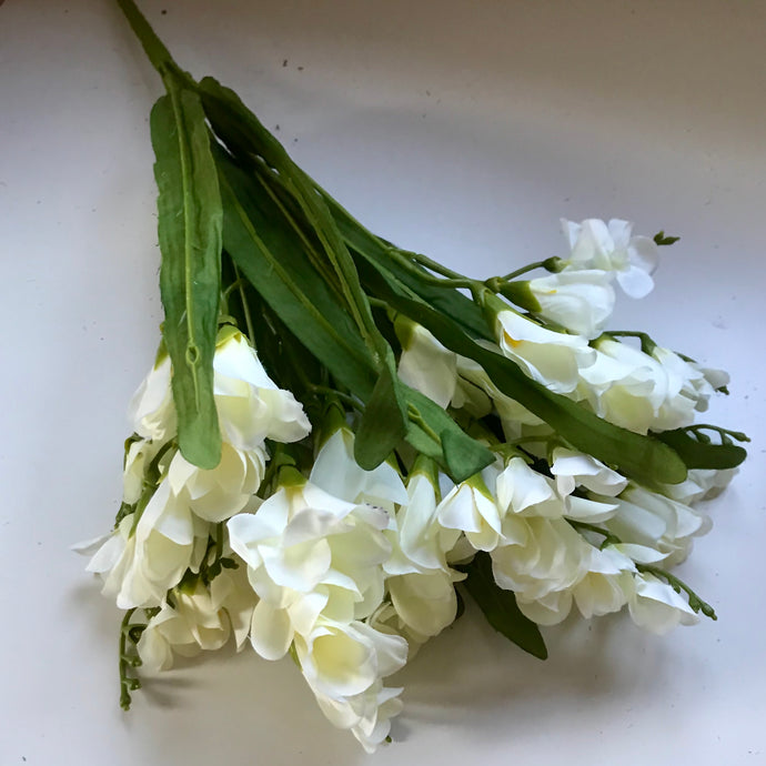 a bunch of faux silk freesia flowers - ivory