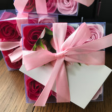 9 Boxed Rose Soap flowers - pink