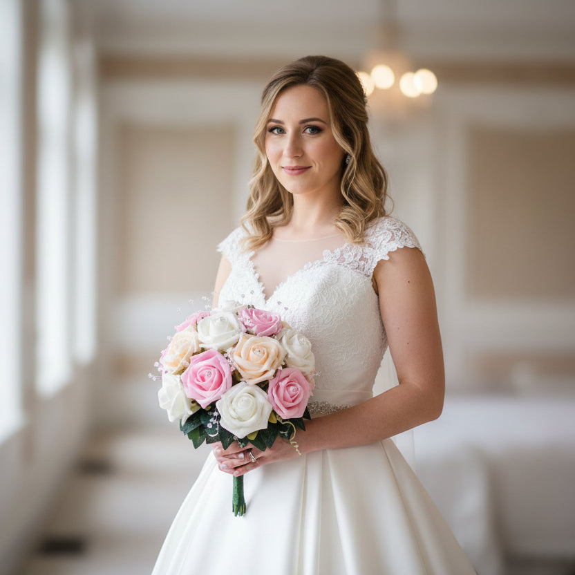 sachin and babi light blue dress Radisson Blu Minneapolis | White Cream Champagne Floral main image 1