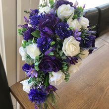 purple and ivory teardrop bouquet
