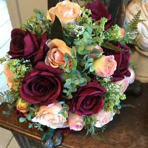 handtied wedding bouquet using artificial flowers